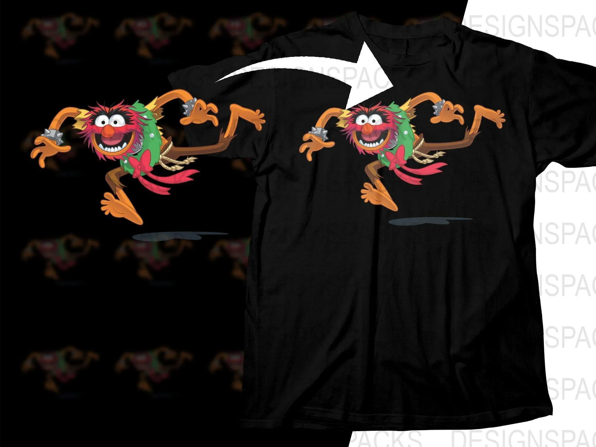 Animal from The Muppets Christmas Edition Png Digital Download