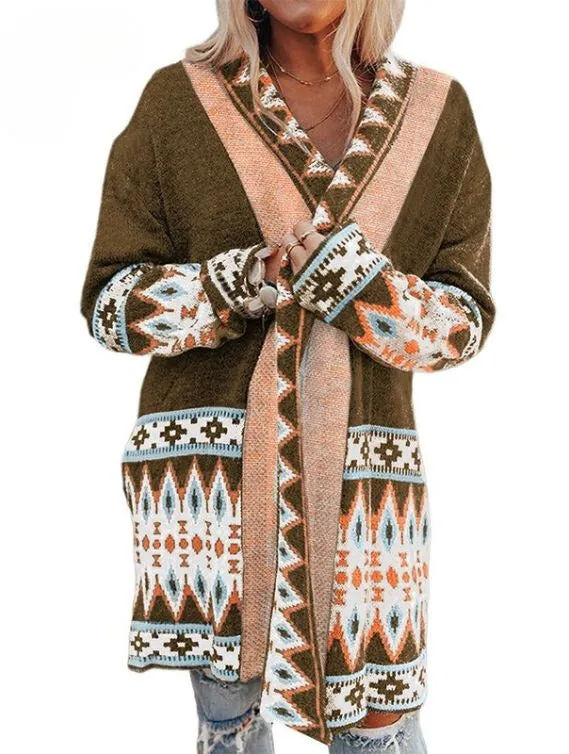 Stella Marie Cardigan | Lang Gekleurde wollen cardigan voor dames